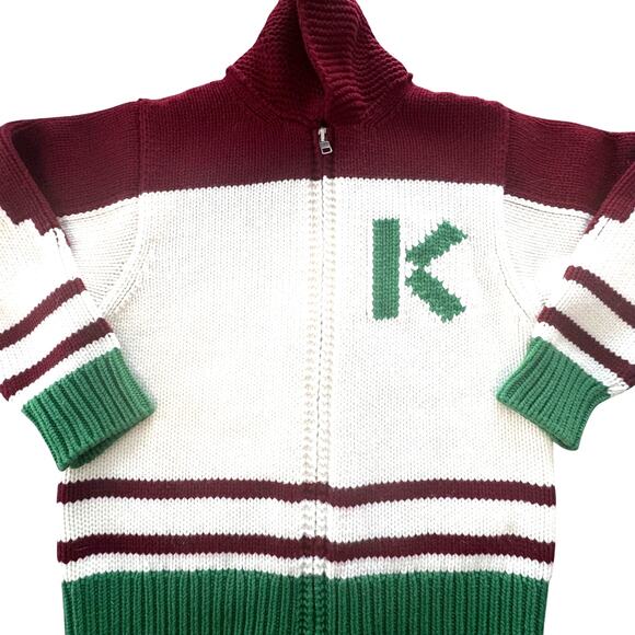 KENZO: Men's 100% Wool Intarsia Knit Full Zip Cardigan - S - Picture 3 of 7